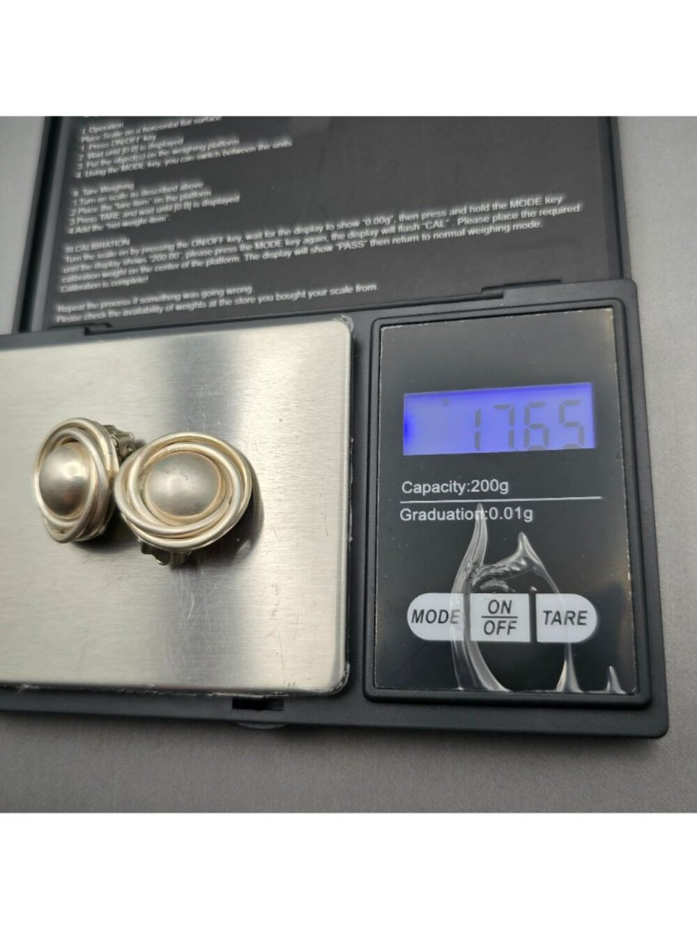 Taxco Sterling Silver Dome Clip On Earrings Mexico TA-105 Twisted Border 17.65g - Picture 7 of 9